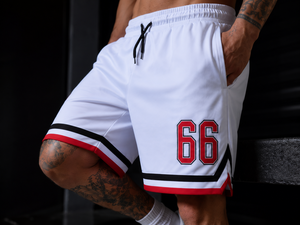 Pantalones Cortos Deportivos de Poliéster Personalizados para Hombre, Cintura Elástica, Ropa de Gimnasio, Cómodos, Diseño de Bordado Frontal Personalizado, Secado Rápido - Product Image 1