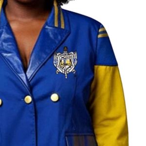 Premium Varsity <b>Blazer</b> Coat For Women Classic Letterman Style Jacket Fashion Casual Outerwear With Embroidered Details Stylish - Product Image 3