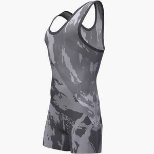 ชุดซิงเกิลเล็ต MMA ลายพรางสำหรับผู้ชาย แบบพอดีตัว พิมพ์ลายแบบ Sublimation แห้งเร็ว ผลิตจากผ้า Spandex และโพลีเอสเตอร์ แบบชิ้นเดียว - Product Image 4