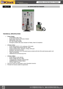 Entrenador de Motor Servo AC KITEK UIT-06 - Construcción Metálica Eléctrica Dimensiones 128x64x108 - Product Image 1