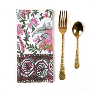 Dernière collection de serviettes imprimées florales en coton pour la maison Bloc de main indien pour la maison Serviettes de table à manger - Product Image 6