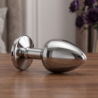 Kabelloser Ferngesteuerter Unisex Analplug mit Prostatamassagefunktion aus Metall, Wasserdicht, Silber, Erwachsenen-Unterhaltungsprodukt