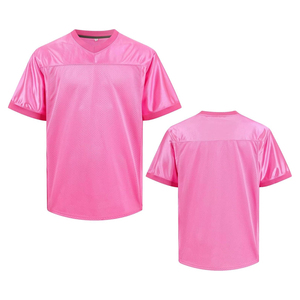 T-shirt de sport rouge pour homme, manches courtes, col en V, tricoté, 100% coton, coupe classique, séchage rapide, design personnalisé pour équipe - Product Image 2