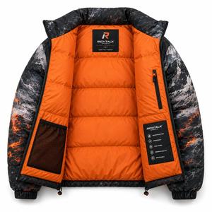 Chaqueta de Invierno para Hombre, Acolchada, con Cuello Alto, Resistente al Viento, Relleno Grueso de Poliéster, Estilo Casual, Secado Rápido, Transpirable y Ecológica - Product Image 4