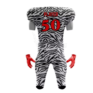 Uniforme de Fútbol Americano Personalizado para Hombre, Ligero, Transpirable, de Malla, Manga Corta, con Nombre de Equipo, Talla Grande, 100% Poliéster, Frente Sólido - Product Image 2