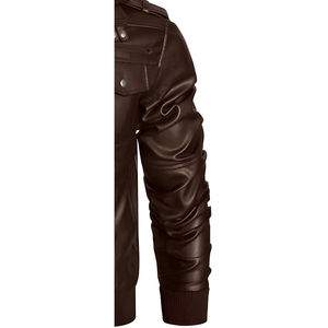 Veste en cuir décontractée pour homme, en cuir véritable, pour l'hiver, avec logo sur le devant, réversible et chauffante, imperméable, qualité supérieure 100% - Product Image 4