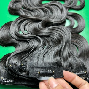 Lista de Precios de Fábrica Extensiones de Cabello con Clip Doble Trama Cabello Vietnamita Virgen 100% Cabello Humano Natural de Lujo - Product Image 1