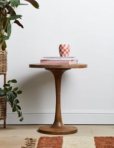 Mesa Auxiliar de Madera Refinada con Estructura Elegante para Lámparas Decorativas y Plantas de Interior - Product Image 2