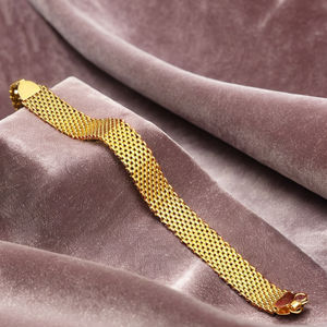 Pulsera de Eslabones Múltiples de Latón Chapado en Oro de 14K, 18K, 24K al por Mayor, Joyería de Moda para Hombre con Cierre de Gancho en S - Product Image 5