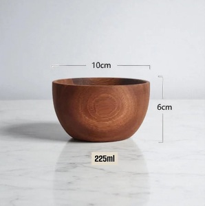 Tazón de ensalada rústico hecho a mano de madera de acacia, decoración de cocina estilo granja, tazón de servir de madera, tazón de ensalada de madera, tazón de cena de madera - Product Image 3
