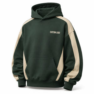 Ensemble de survêtement en molleton de coton épais personnalisé pour homme, comprenant un sweat à capuche zippé oversize et un pantalon de survêtement à jambes larges, style streetwear - Product Image 3
