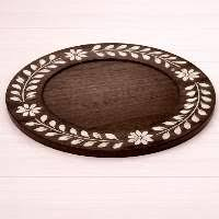 Plateau décoratif de luxe FAIZA CRAFT en nacre polie, design classique, idéal pour l'Aïd Moubarak - Idée cadeau pour occasions spéciales - Product Image 4