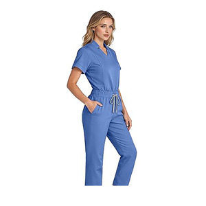 Unisex Classic Cotton <b>Scrub</b> <b>Sets</b> with Jersey Fabric Needle Detection Professional Medical Nurse Uniform for Hospital Use - Product Image 2