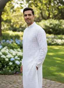 Kurta Pyjama Traditionnel Premium en Coton Mousseline pour Hommes – Idéal Mariages et Fêtes – Séchage Rapide, Infroissable, Coupe Classique – Fabriqué en Inde – En Stock - Product Image 3