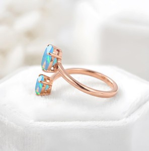 Opale de feu éthiopienne naturelle, argent sterling 925, bague de fiançailles de luxe faite à la main pour femmes, bijoux fins pour mariage et anniversaire - Product Image 2