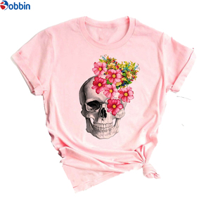 Camiseta Unisex con Estampado de Rosas y Mariposas, Estilo Dulce y Encantador, Holgada, Transpirable, para Mujer, Camiseta con Estampado Gráfico de Manga Corta - Product Image 2