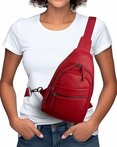 Bolso Bandolera Moderno de Cuero Rojo para Mujer, Bolso de Pecho con Múltiples Bolsillos, Herrajes Duraderos, MOQ Bajo - Product Image 2