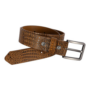 Cinturón de Cuero Genuino de Vaca para Hombre con Grabado de Cocodrilo, Estilo Vintage Casual, Hebilla Clásica - Product Image 6