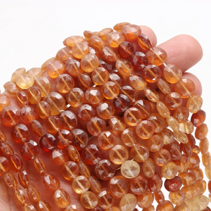 Perles à facettes grenat hessonite naturel 8mm 13 pouces perles ombragées pour la fabrication de bijoux - Product Image 3