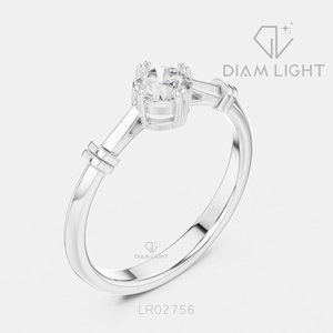 Bague de fiançailles en diamant de laboratoire certifié IGI 0,35 carat, or blanc 14 carats, taille ronde, clarté VS+, couleur F+, pour mariage ou anniversaire - Product Image 2