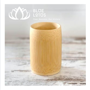 Blue Lotus Eco-Friendly <b>Bamboo</b> <b>Cup</b> Cylinder Asian Zen Reusable Tumbler for Business Gifts - Product Image 1