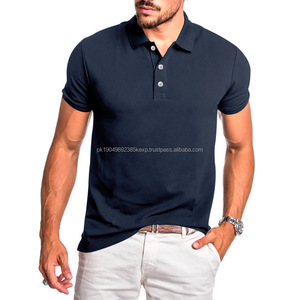Polo à logo personnalisé Polos de travail décontractés en polyester simple T-shirts d'affaires tricotés pour hommes - Product Image 3