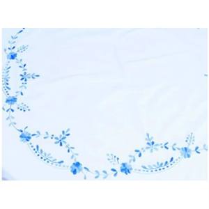 Mantel Bordado a Mano Personalizado al por Mayor, Moderno, de Algodón Blanco con Bonitas Flores Azules, Lavable, para Eventos en el Hogar, en Todas las Medidas - Product Image 3