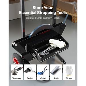 Carrello per reggiatura per impieghi gravosi per dispenser di bobine d'acciaio da 23,6 pollici, compatibile con carrelli manuali e carrelli a piattaforma - Product Image 6