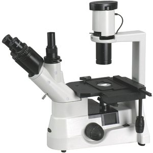 Microscope trinoculaire inversé 40x-800x à contraste de phase, longue distance de travail - Product Image 1
