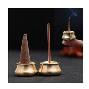 Mini brûleur d'encens en laiton massif, petit porte-encens portable en forme de gourde, encensoir durable pour bâtonnets et cônes d'encens, idéal pour les voyages et la décoration zen - Product Image 3