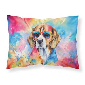 Beagle Hippie Dawg Funda De Almohada decorativa estándar Funda de cojín ligera súper suave de fácil cuidado - Product Image 1