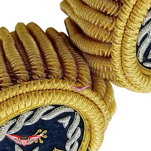 Epaulettes de Hombro KEW Dorados con Flecos Pesados y Bordados, Estilo Napoleónico Antiguo, Lujosos, Ecológicos, Talla Personalizable - Product Image 3