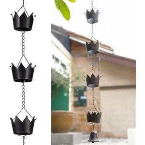 Chaînes de pluie décoratives vintage noires à double boucle pour jardin - Product Image 2