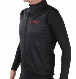 Maillot de cyclisme sans manches léger pour homme, noir uni, fermeture éclair intégrale, coupe professionnelle, thermique, aérodynamique, couche de base pour vélo de route - Product Image 2