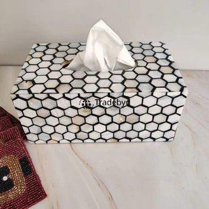 Elegante Porta Pañuelos Decorativo Hecho a Mano con Incrustaciones de Hueso, Ecológico y Personalizado, Decoración Premium para el Hogar, Tradebyd - Product Image 1