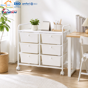 6 <b>Drawer</b> Rolling <b>Storage</b> Cart Metal Utility Organizer Trolley Mobile <b>Drawer</b> Unit for Home Office Bedroom - Product Image 3