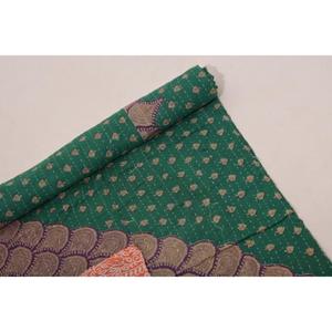 Colcha Kantha india vintage de algodón, reversible, hecha a mano, estilo Gudri, para cama, sofá o sillón. - Product Image 4