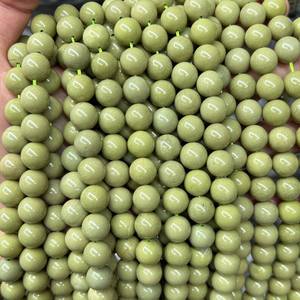 Cuentas de ágata verde de Alashan, cuentas redondas de piedras preciosas naturales, hebra de cuentas para hacer joyas, manualidades DIY - Product Image 2