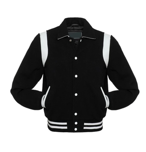 Chaqueta de Invierno Personalizada de Alta Calidad para Hombre, Chaqueta Cortavientos de PU con Cuerpo de Lana y Mangas de Cuero, 100% Algodón, Personalizable - Product Image 1