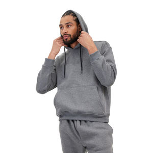 Sweat-shirts à capuche en polaire pour homme, polyester/coton, hiver, motif uni, thermiques, sérigraphiés, brodés, avec poche - Product Image 2