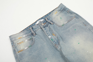 Jeans de Estilo Baggy Rectos Personalizados para Hombre, Pantalones de Mezclilla Gruesa Lavada de Alta Calidad a un Precio Muy Económico - Product Image 3