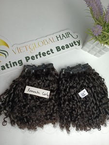 Paquete de pelo crudo Jery rizado romántico alineado con cutícula de pelo virgen dibujado doble vietnamita precio al por mayor - Product Image 3