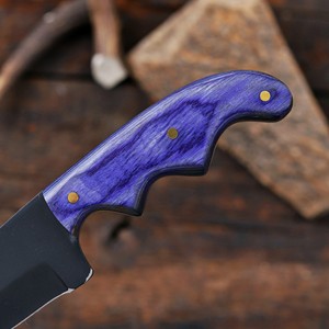 Cuchillo utilitario Wharncliffe de hoja fija de 8 pulgadas con recubrimiento en polvo, mango de madera Pakka de grado industrial, personalizado OEM para caza, desollado y camping - Product Image 2