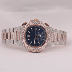 Men's Tonneau Diamond Watch 42mm Analog Dial Sapphire Crystal Stainless Steel Band <b>Chronograph</b> Mechanical Movement - Product Image 4