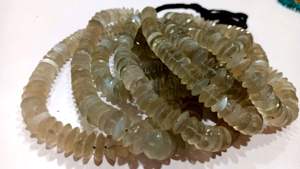 Perles de pierre de lune de Ceylan, taille allemande, facettées en rondelle, 9-12 mm, vendues par brin de 8 pouces de long - Product Image 4
