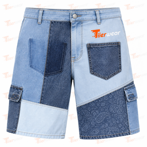 <b>Men's</b> Patchwork Denim <b>Shorts</b> Light Wash Mid Waist Casual Summer Cotton <b>Shorts</b> With Pockets Breathable Denim <b>Shorts</b> for <b>Men</b> - Product Image 5