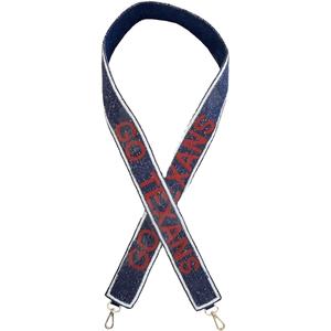 CRYSTAL CRAFT Chicago Bears Correa de monedero de cuentas de cristal de oro blanco personalizada Opción de logotipo personalizado de estilo indio - Product Image 1