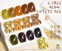 2 Vernis à ongles gel effet œil de chat lumineux gratuits, sans HEMA et sans TPO, gel magnétique pour ongles avec effet diamant broyé et haute brillance