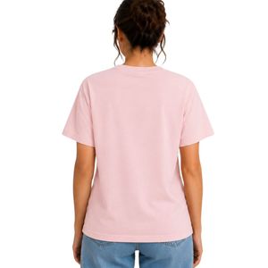 Camiseta Personalizada de Cuello Redondo para Mujer, Color Rosa Claro, con Estampado Gráfico de Dibujos Animados, Informal, Suave, Transpirable, Verano, Diseño Personalizado OEM - Product Image 2