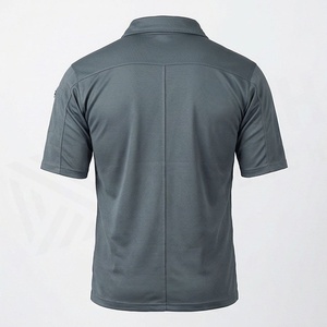 เสื้อโปโลผู้ชายแบบซิป ¼  คอปก ระบายอากาศได้ดี สไตล์สตรีท แขนสั้น สำหรับออกกำลังกายและกิจกรรมกลางแจ้ง ผลิตจากผ้าฝ้ายผสมโพลีเอสเตอร์  สีสันปรับแต่งได้ - Product Image 2